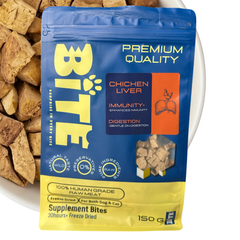 Bite Treats freeze-dried chicken liver cubes for cats and dogs 150g