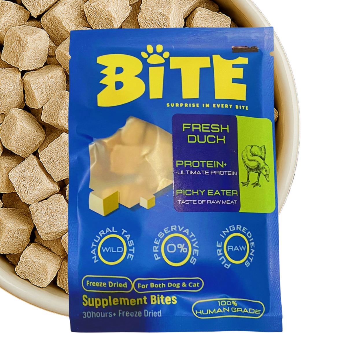 BITE freeze-dried fresh duck cat and dog treats 20g Malaysia