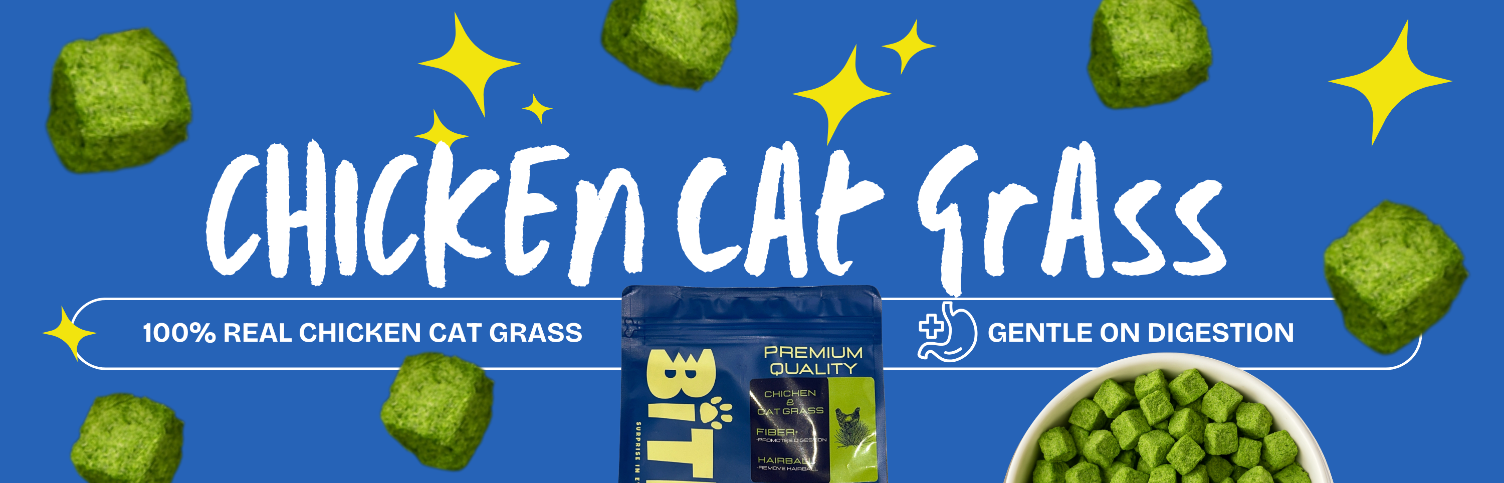 Chicken Cat Grass Freeze Dried for Cats Footer