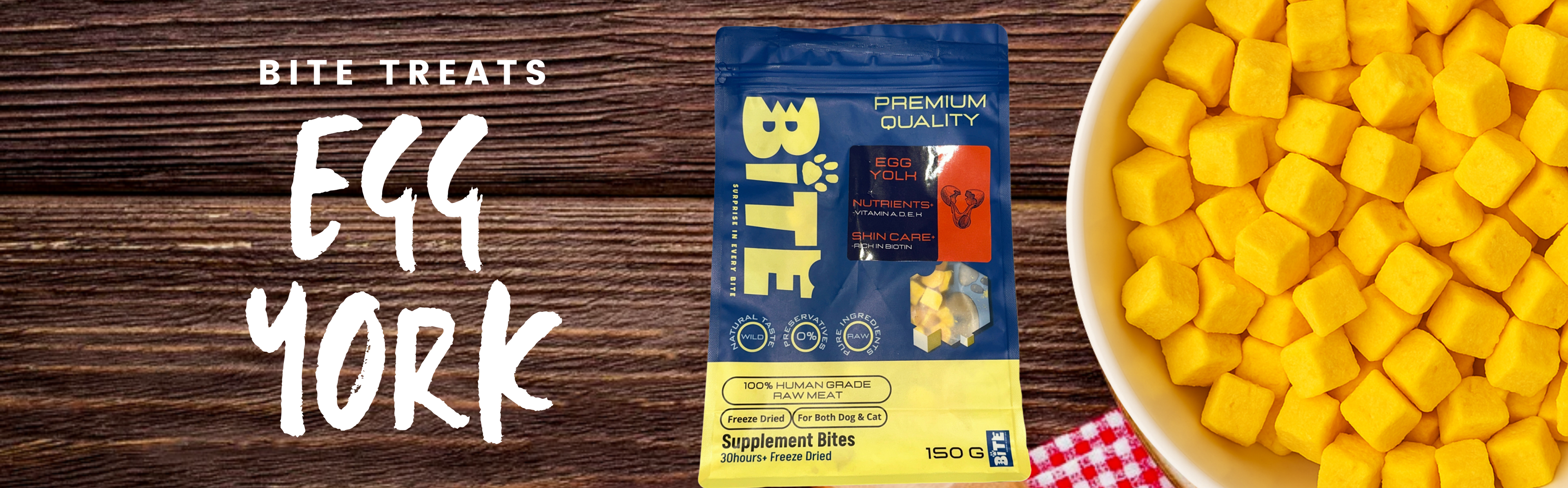 Egg Yolk Freeze Dried for Cats & Dogs Banner