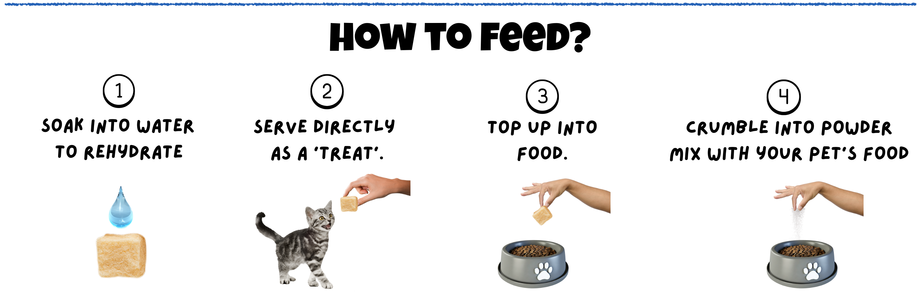 BITE Treats Malaysia – How to Feed Freeze-Dried Chicken Cubes Pet Treats Four Ways to Serve