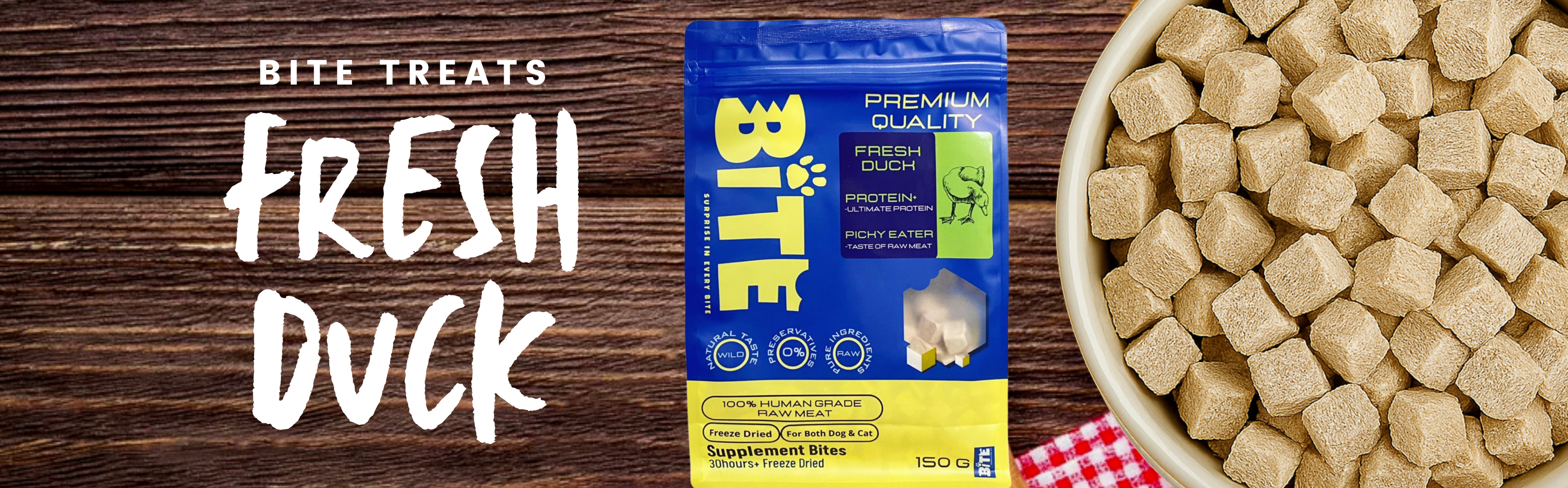 BITE Treats Malaysia – Freeze-Dried Fresh Duck Pet Treats High Protein Healthy Snacks for Dogs and Cats